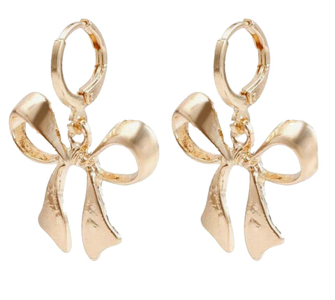 Vera Drop Bow Earrings - Gold