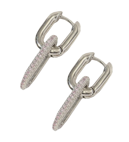 Hailey Double Hoop Earrings-Silver