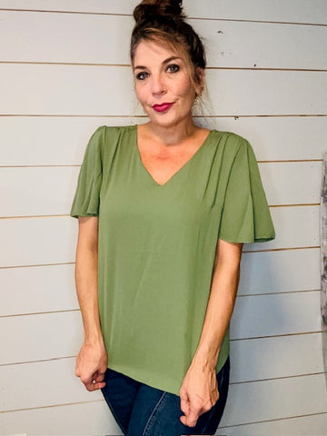 Green Pastures Olive Top