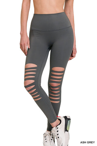 Lets Rock Cut Leggings - Grey