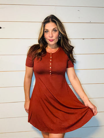 Ready For Fall Rust Dress