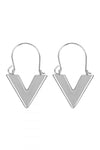 Silver "V" Hoop Earrings