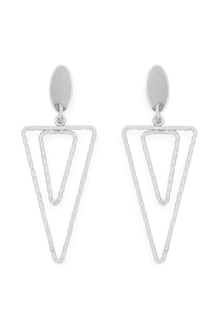 Textured Double Triangle Drop Earrings