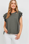 Sweet & Sassy Ruffle Cap Sleeve Top